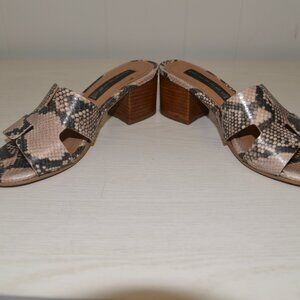 Steve X Steve Madden Foreva Snake Skin Block Heel Slip-on Sandal Size 7.5